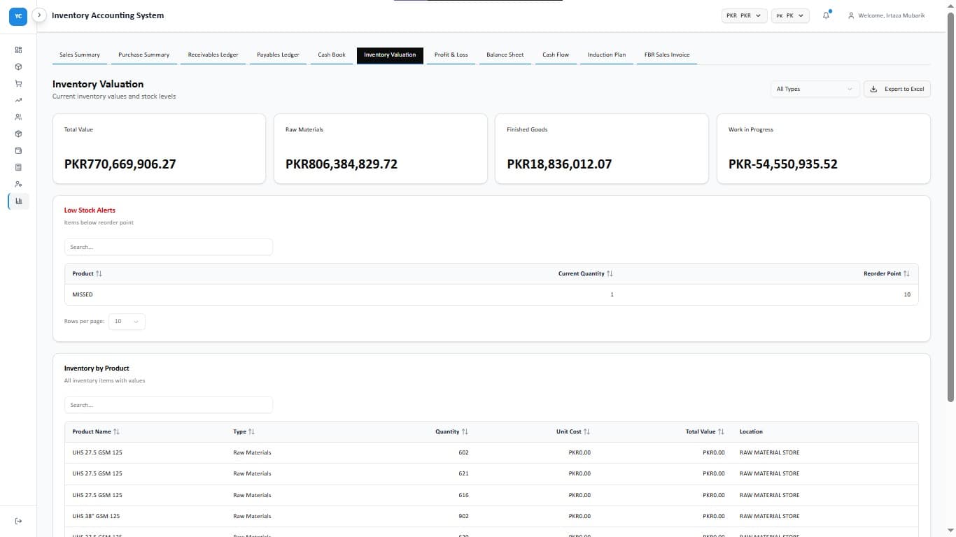 Inventory Valuation Ledger